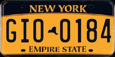 NY license plate GIO0184