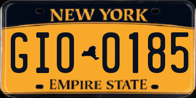 NY license plate GIO0185