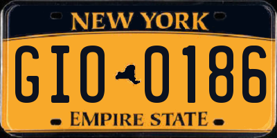 NY license plate GIO0186