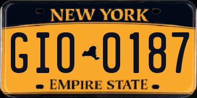 NY license plate GIO0187