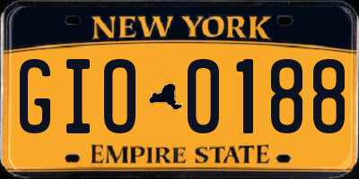 NY license plate GIO0188