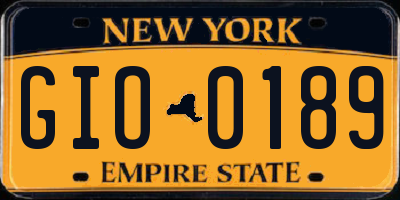 NY license plate GIO0189