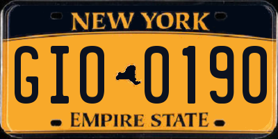 NY license plate GIO0190