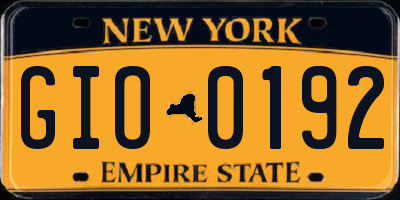NY license plate GIO0192