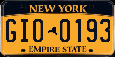 NY license plate GIO0193