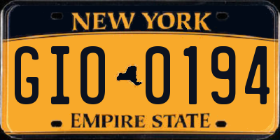 NY license plate GIO0194