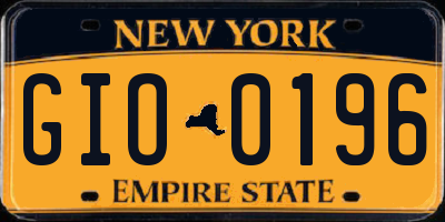 NY license plate GIO0196
