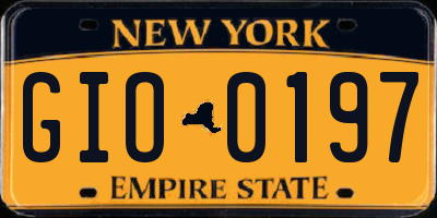 NY license plate GIO0197