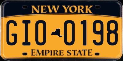 NY license plate GIO0198