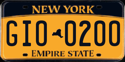 NY license plate GIO0200