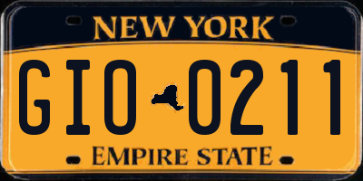 NY license plate GIO0211