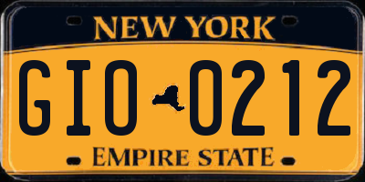 NY license plate GIO0212