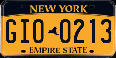 NY license plate GIO0213