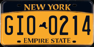NY license plate GIO0214
