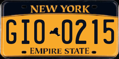 NY license plate GIO0215