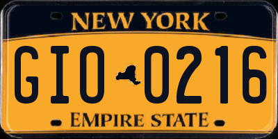 NY license plate GIO0216