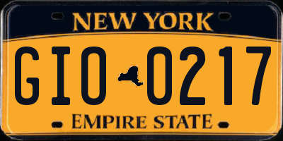 NY license plate GIO0217