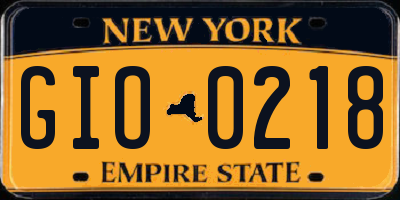 NY license plate GIO0218