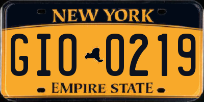 NY license plate GIO0219
