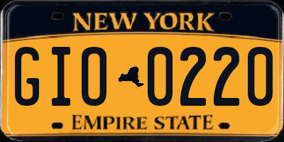 NY license plate GIO0220