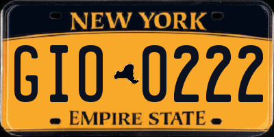 NY license plate GIO0222