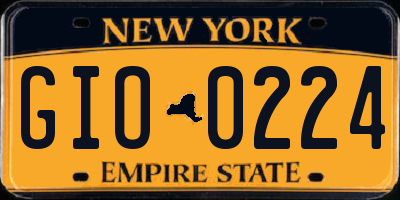 NY license plate GIO0224