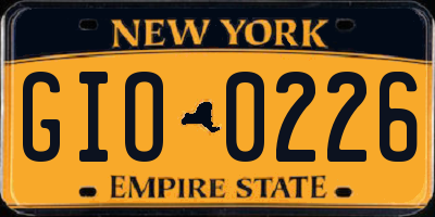 NY license plate GIO0226