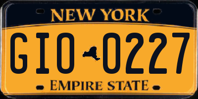 NY license plate GIO0227