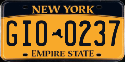 NY license plate GIO0237