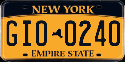 NY license plate GIO0240