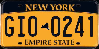 NY license plate GIO0241