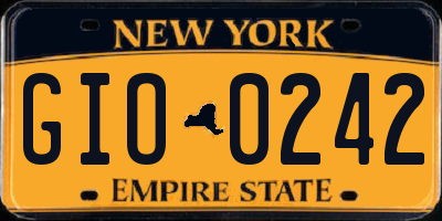 NY license plate GIO0242