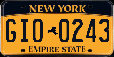 NY license plate GIO0243