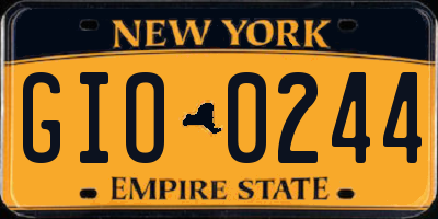 NY license plate GIO0244
