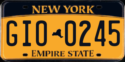 NY license plate GIO0245