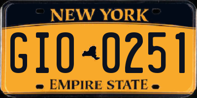 NY license plate GIO0251