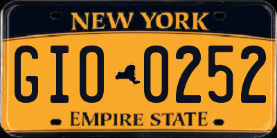 NY license plate GIO0252