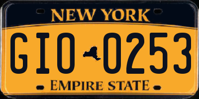 NY license plate GIO0253
