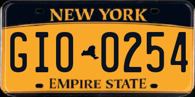 NY license plate GIO0254