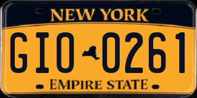 NY license plate GIO0261