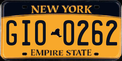 NY license plate GIO0262