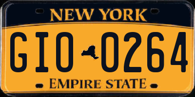 NY license plate GIO0264