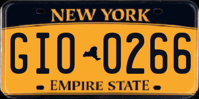 NY license plate GIO0266