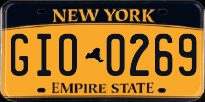 NY license plate GIO0269