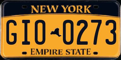 NY license plate GIO0273