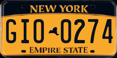 NY license plate GIO0274