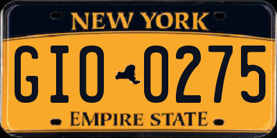 NY license plate GIO0275