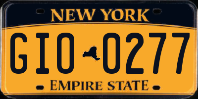 NY license plate GIO0277