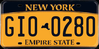NY license plate GIO0280