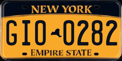 NY license plate GIO0282